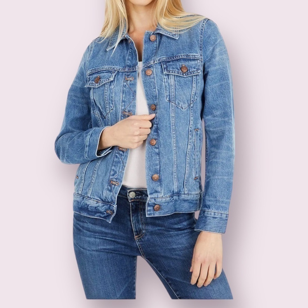 MADEWELL Cotton Denim Button Up Long Sleeve Chest Pockets Jean Jacket Size Small